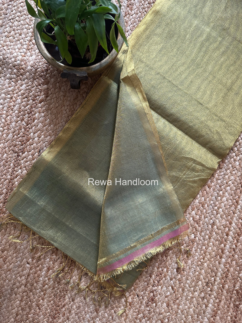 Maheshwari Green Tissue Saree TS049
