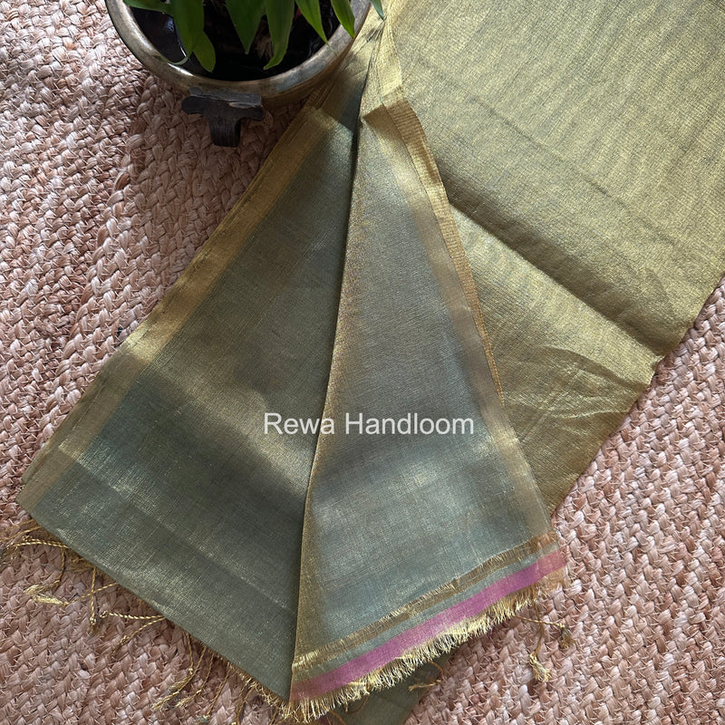 Maheshwari Green Tissue Saree TS049