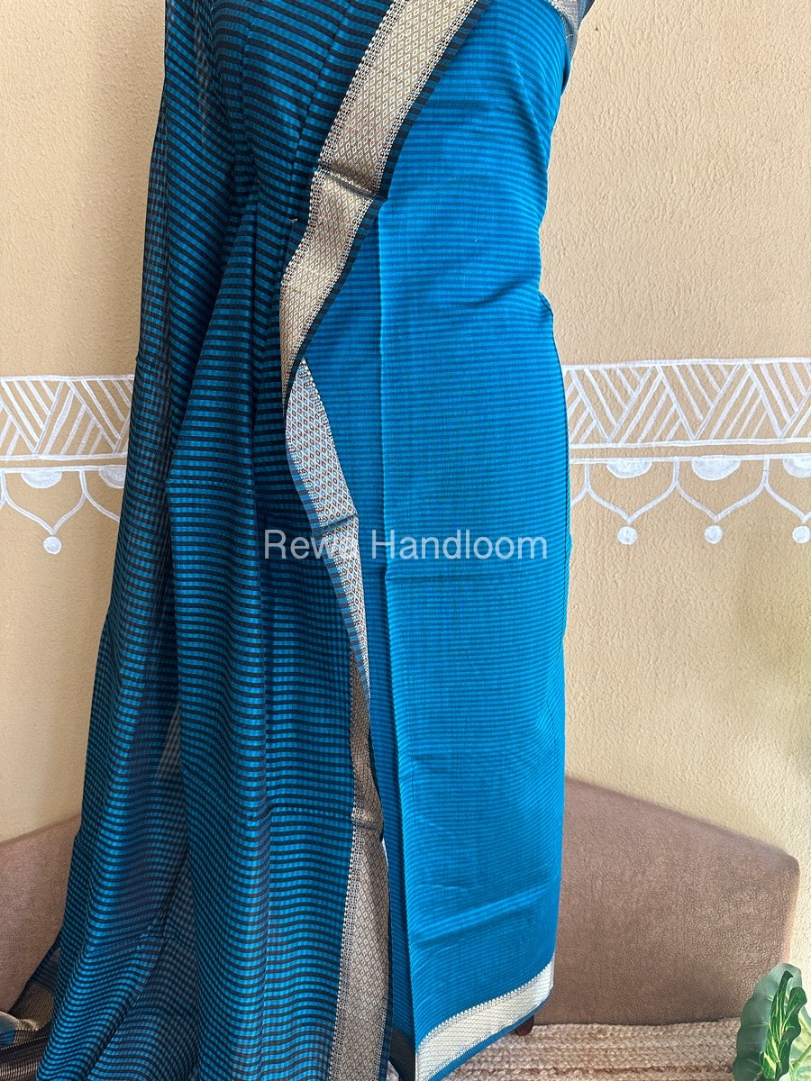 Maheshwari Rama Green Checks Dress Material CPT09