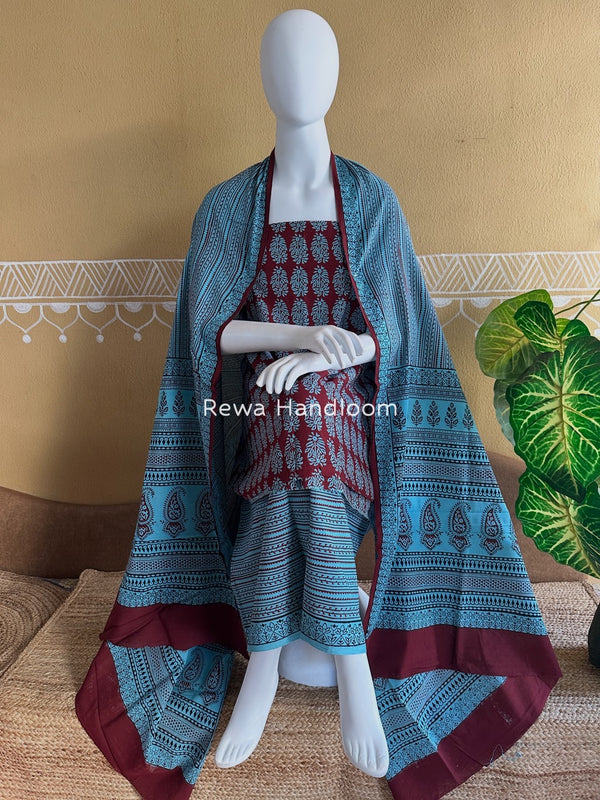 Bagh Print Cotton Suit 