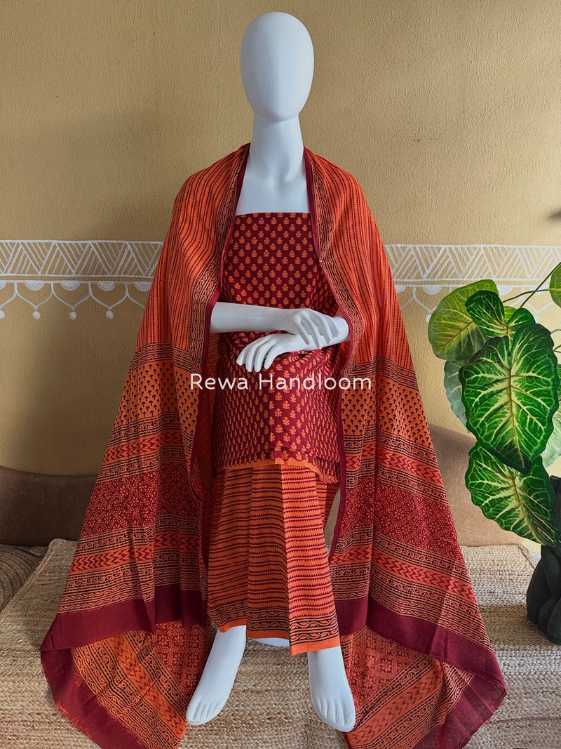 Bagh Print Cotton Suit