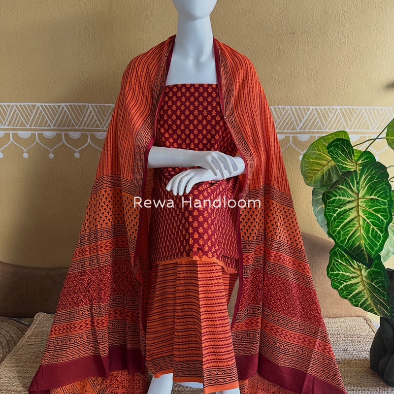 Bagh Print Cotton Suit