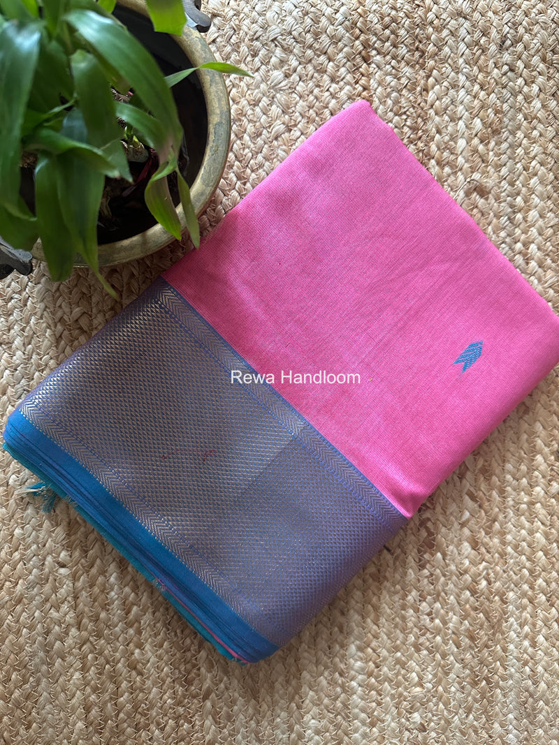 Maheshwari Fuchsia Tissue Silk Saree TVBS03