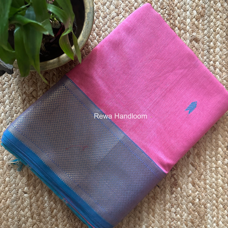 Maheshwari Fuchsia Tissue Silk Saree TVBS03