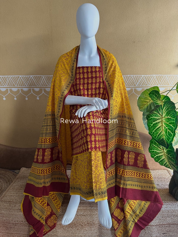 Bagh Print Cotton Suit 