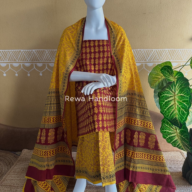 Bagh Print Cotton Suit 