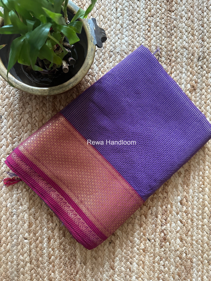 Exclusive Maheswari Purple Tissue Saree GC02