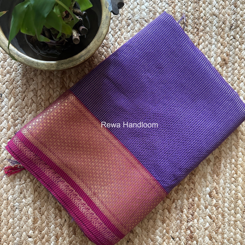 Exclusive Maheswari Purple Tissue Saree GC02
