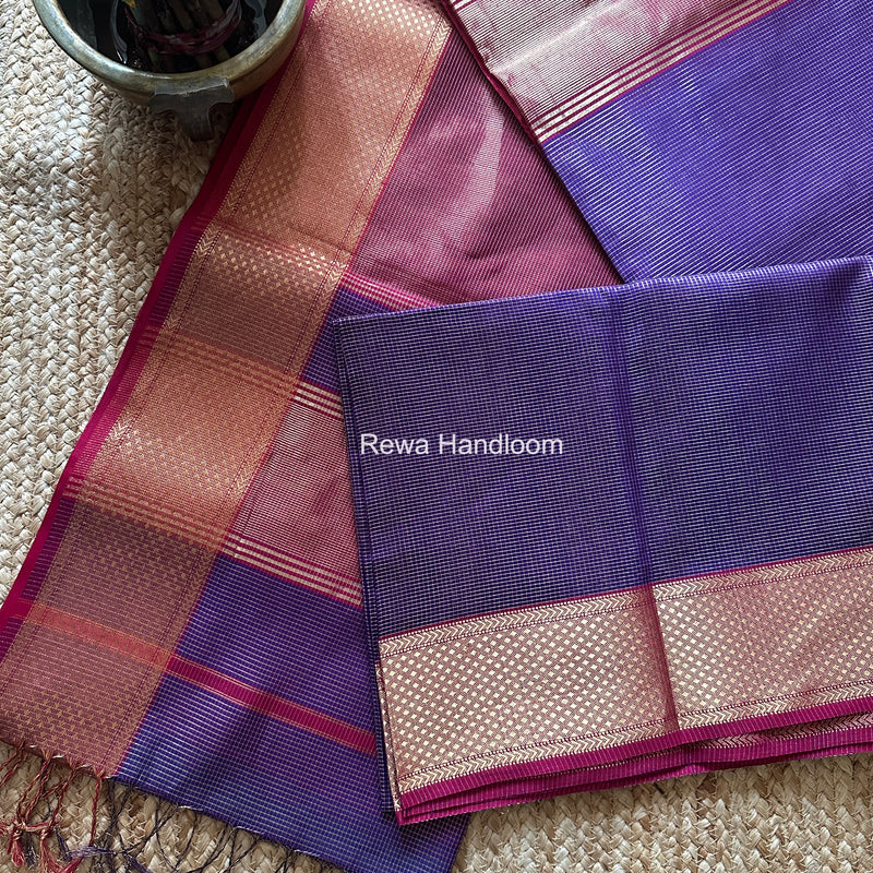 Exclusive Maheswari Purple Tissue Saree GC02