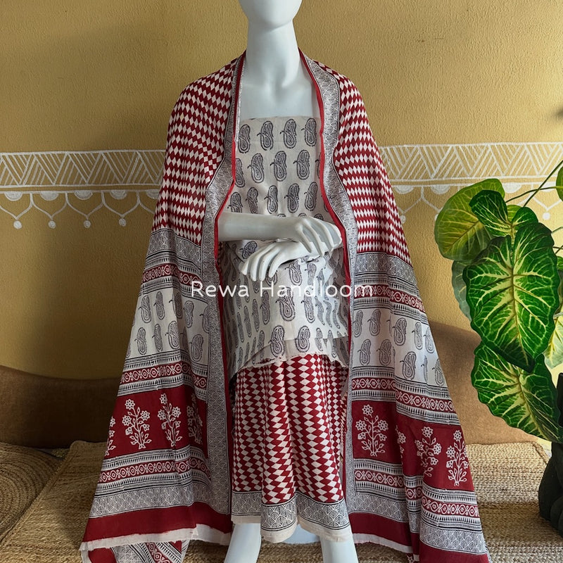 Bagh Print Cotton Suit 