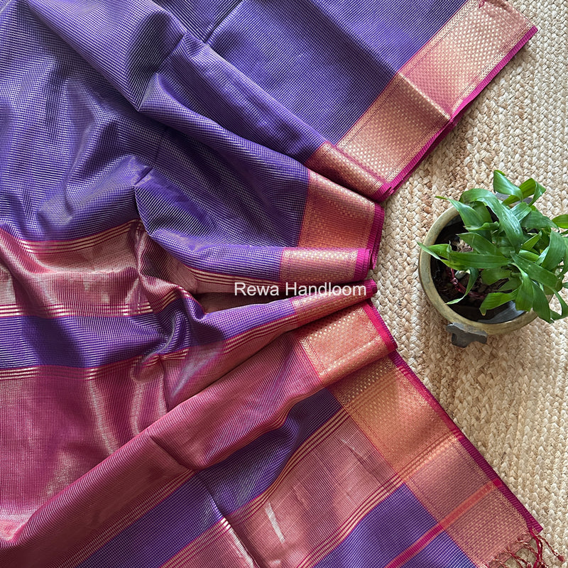 Exclusive Maheswari Purple Tissue Saree GC02