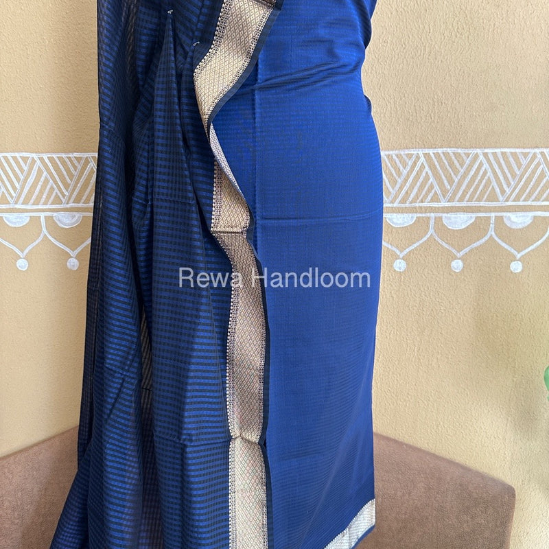 Maheshwari Blue Checks Dress Material CPT01