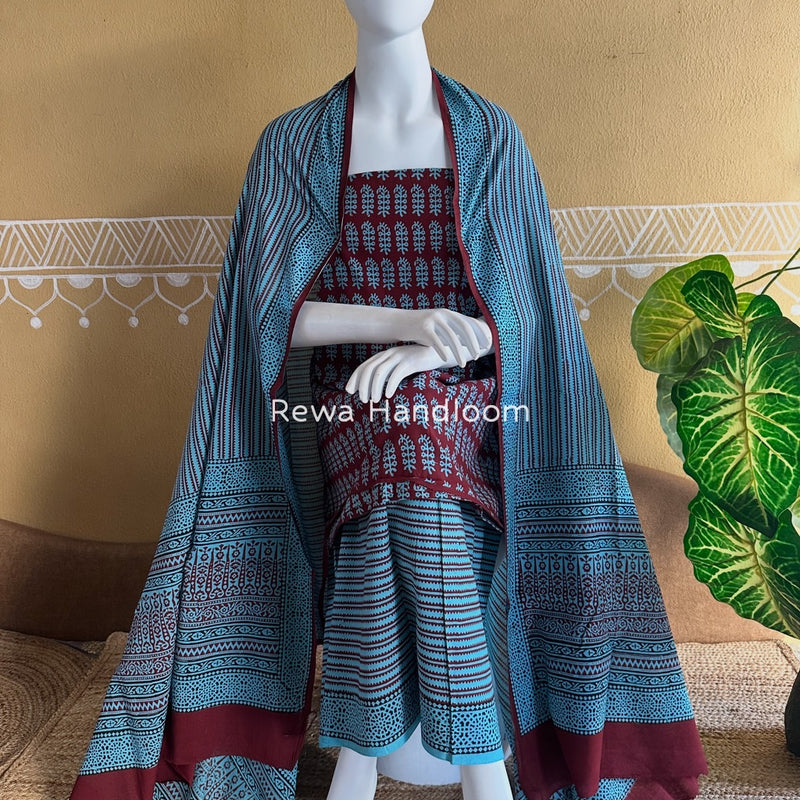 Bagh Print Cotton Suit