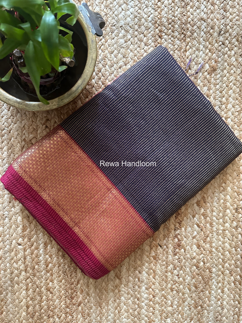 Exclusive Maheswari Black Tissue Saree GC01