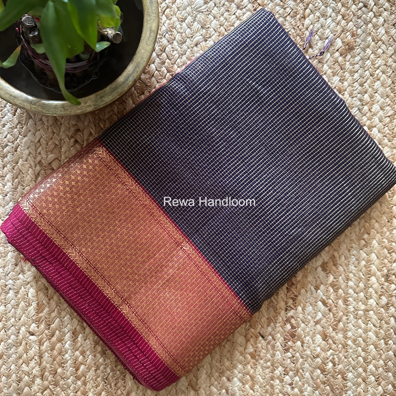 Exclusive Maheswari Black Tissue Saree GC01