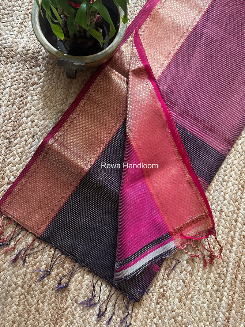Exclusive Maheswari Black Tissue Saree GC01