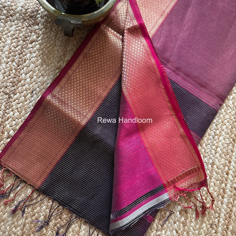 Exclusive Maheswari Black Tissue Saree GC01