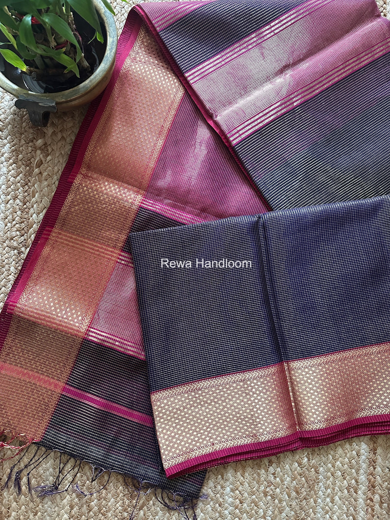 Exclusive Maheswari Black Tissue Saree GC01