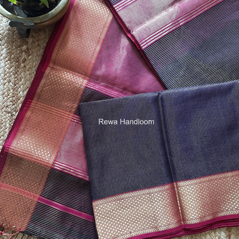 Exclusive Maheswari Black Tissue Saree GC01