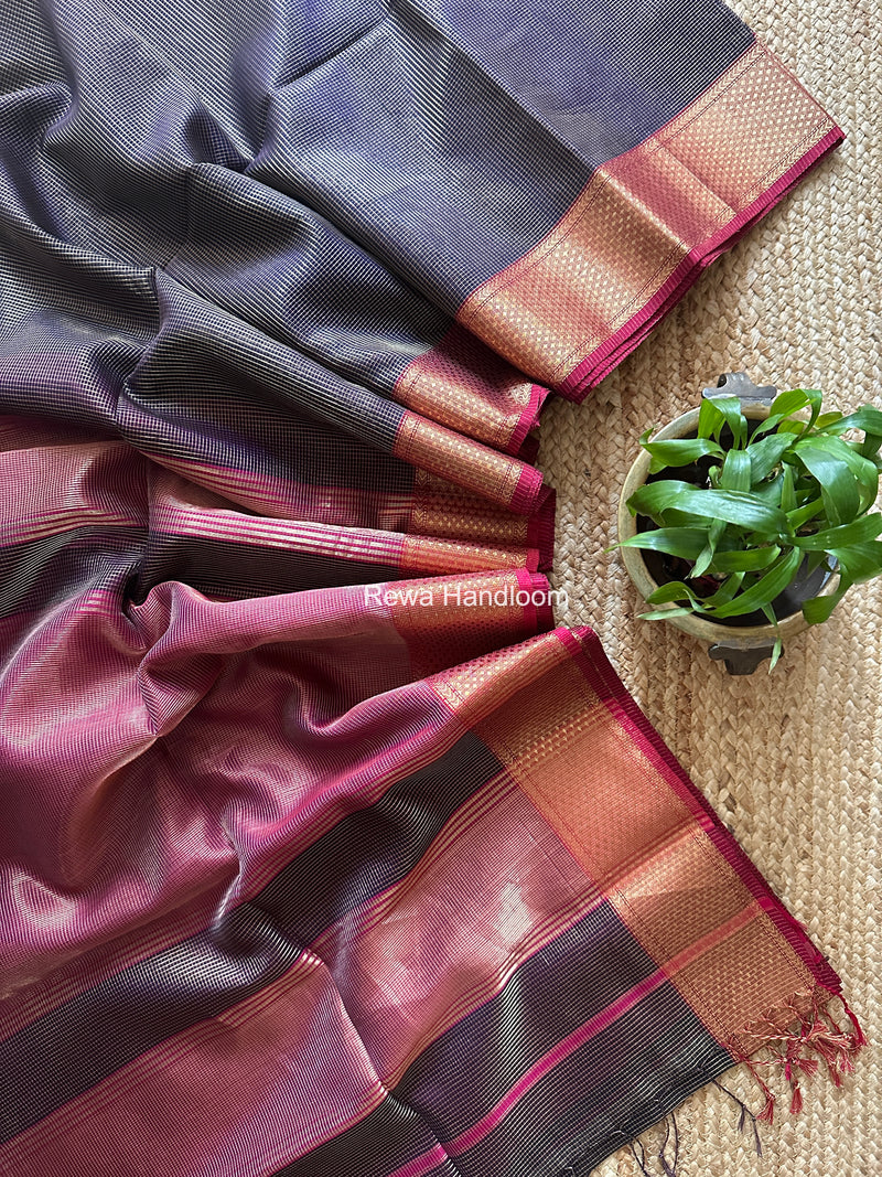 Exclusive Maheswari Black Tissue Saree GC01