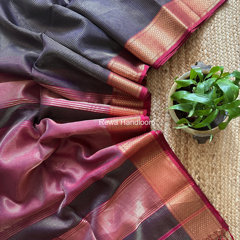 Exclusive Maheswari Black Tissue Saree GC01