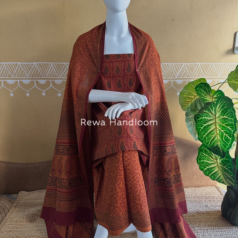 Bagh Print Cotton Suit