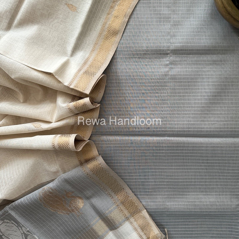 Maheshwari Peacock Buta-Buti Top-Dupatta Set