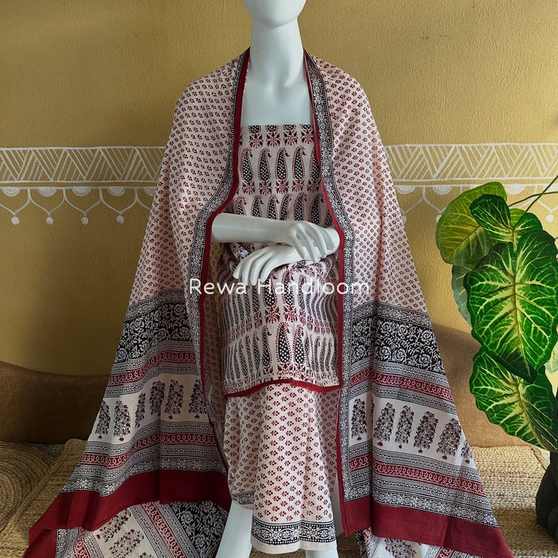 Bagh Print Cotton Suit