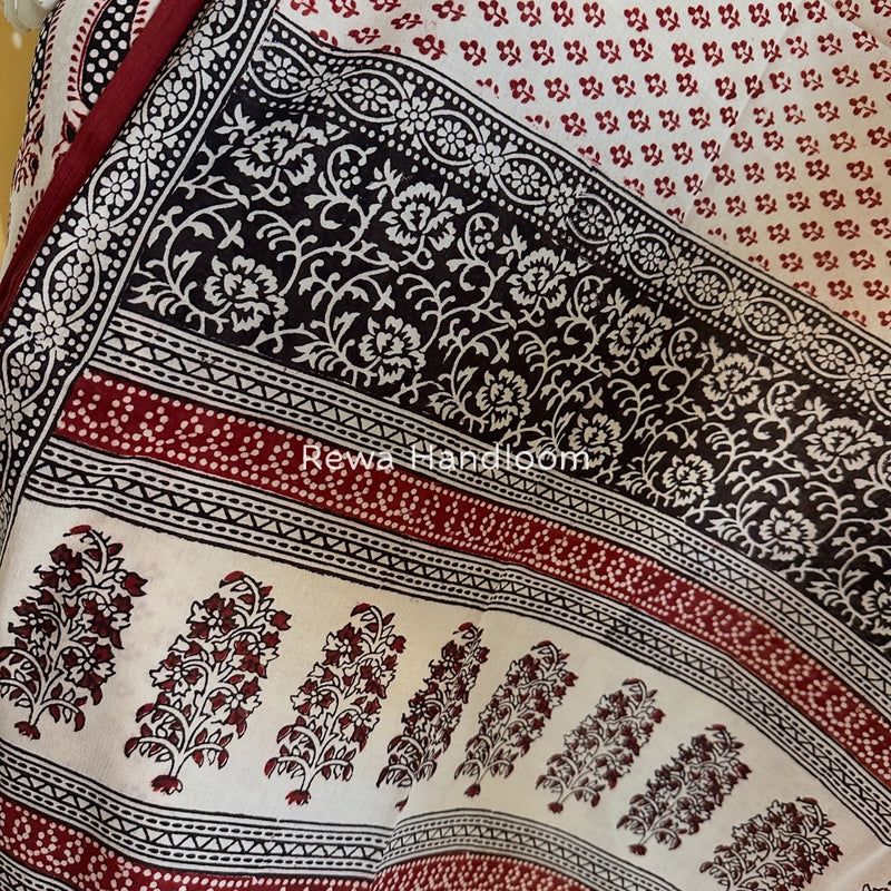 White-Red Bagh Print Cotton Suit BGCSJ0219