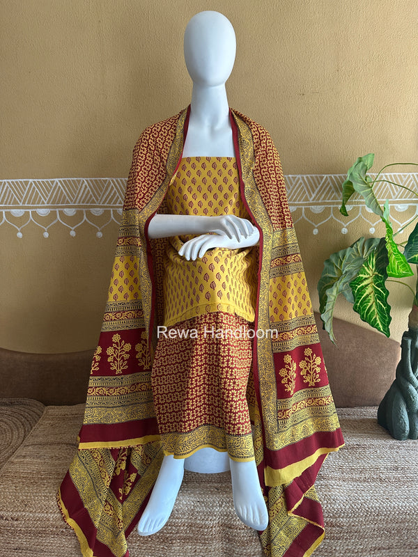 Bagh Print Cotton Suit