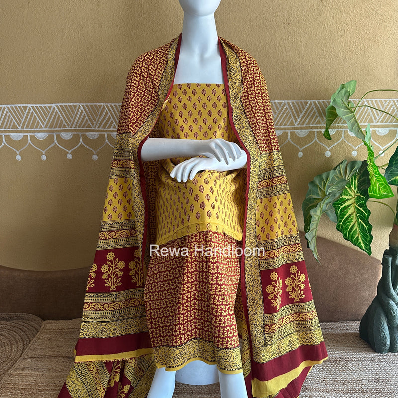 Bagh Print Cotton Suit