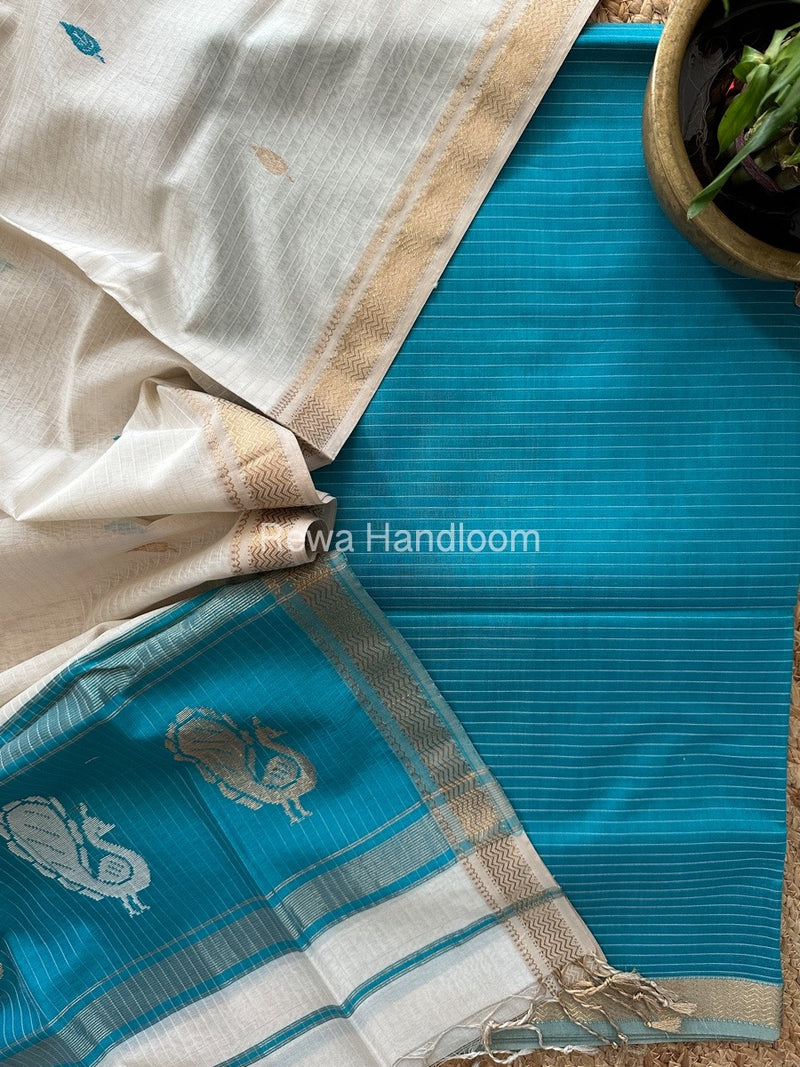 Maheshwari Peacock Buta-Buti Top-Dupatta Set