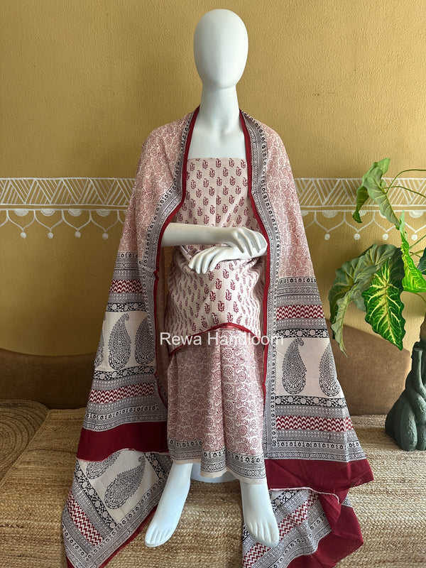 Bagh Print Cotton Suit