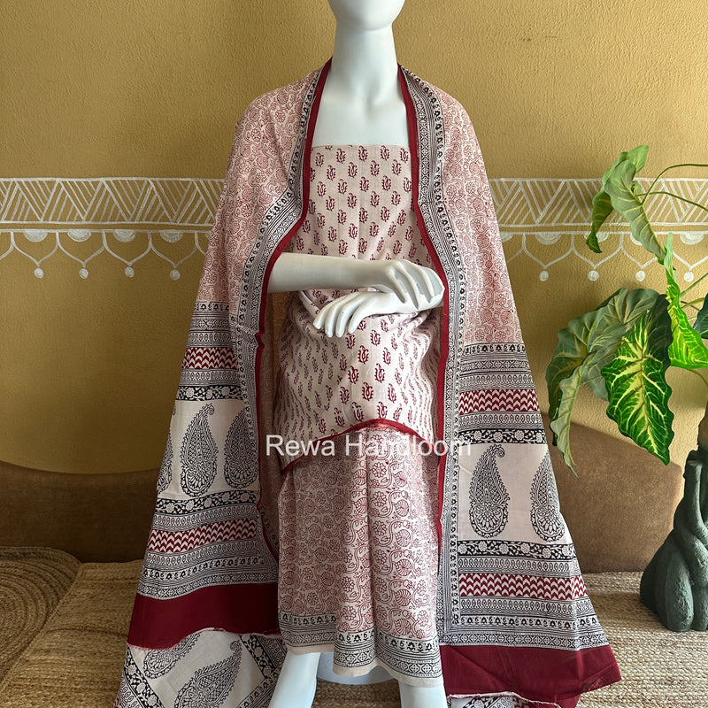 Bagh Print Cotton Suit