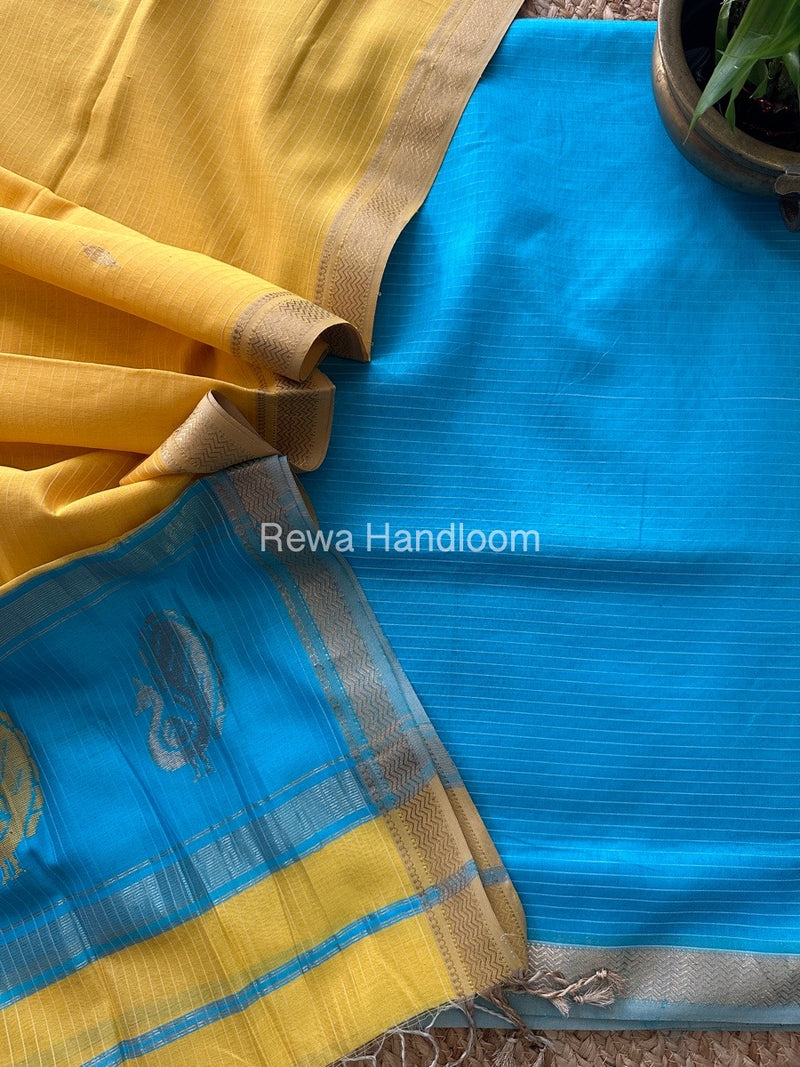 Maheshwari Peacock Buta-Buti Top-Dupatta Set