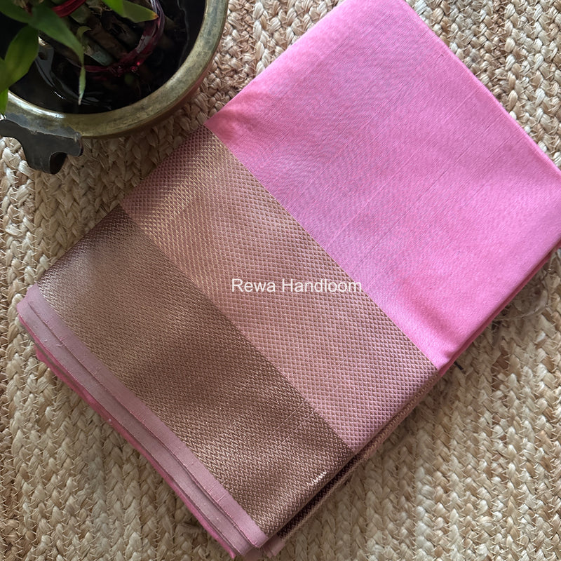 Maheshwari Pink Resham Thread Border Saree ZRBS08