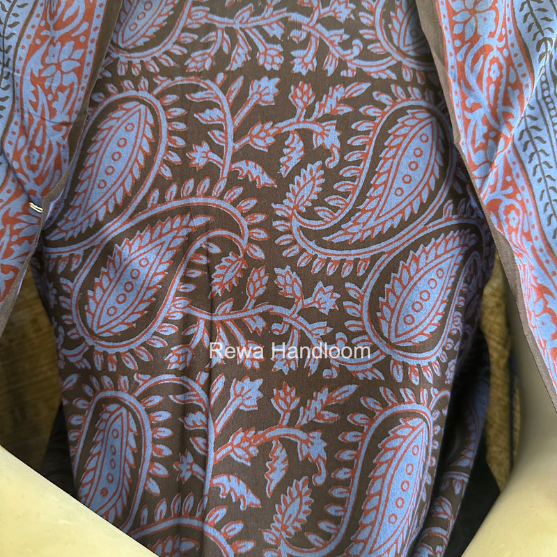 Black-Blue Bagh Print Cotton Suit BGCSJ0215