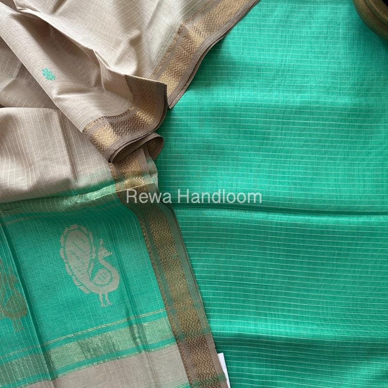 Maheshwari Peacock Buta-Buti Top-Dupatta Set