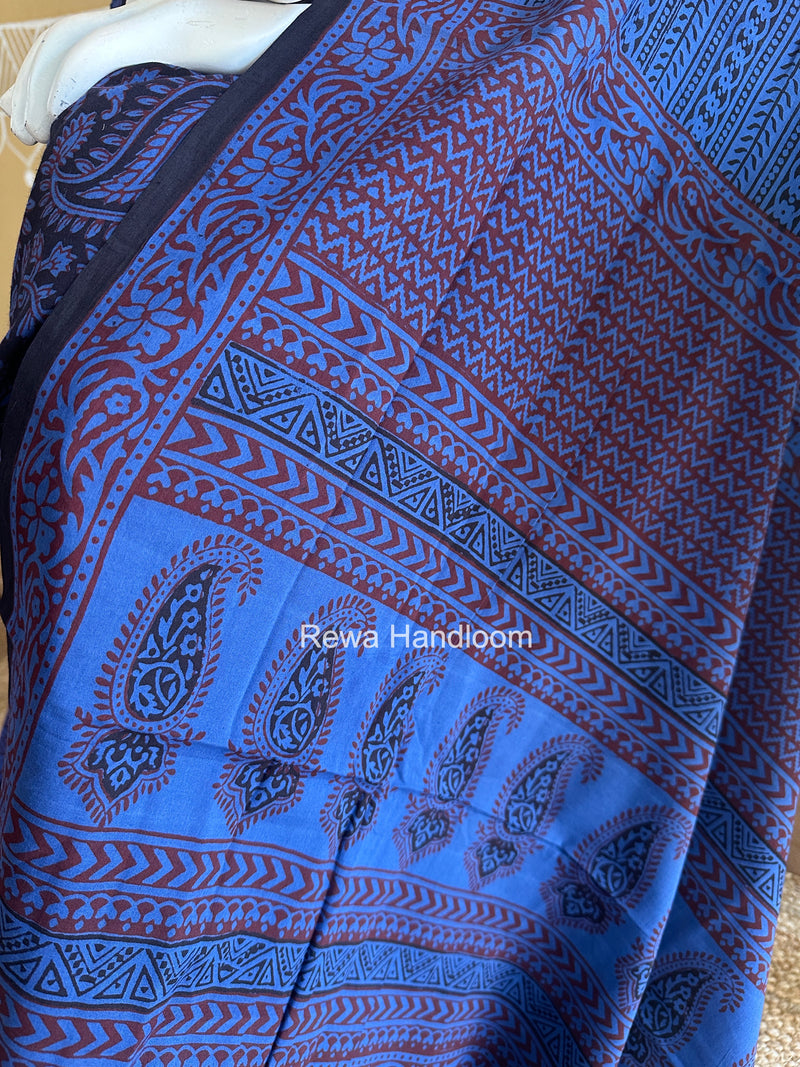 Black-Blue Bagh Print Cotton Suit BGCSJ0215