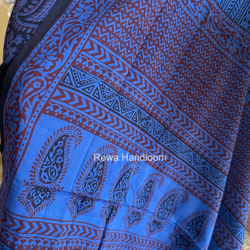 Black-Blue Bagh Print Cotton Suit BGCSJ0215