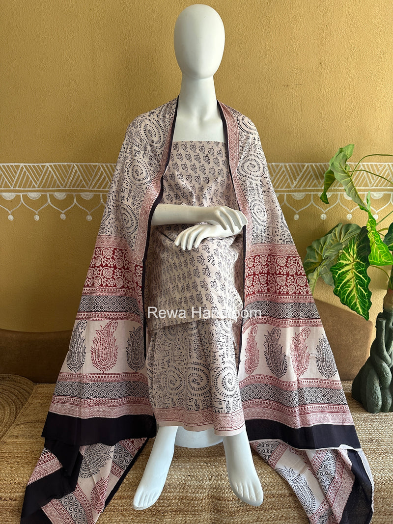 Bagh Print Cotton Suit