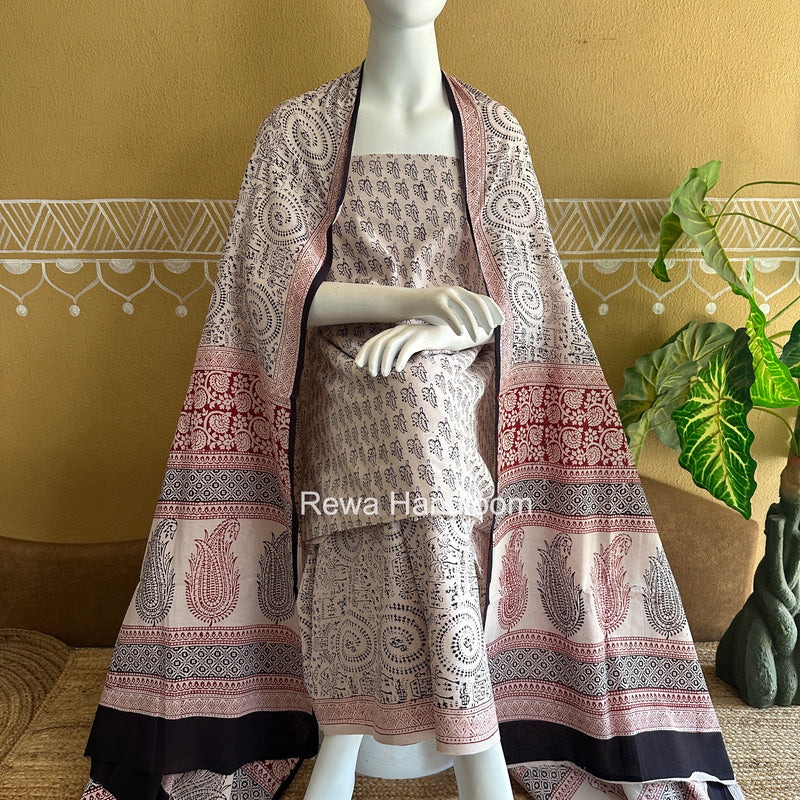 Bagh Print Cotton Suit