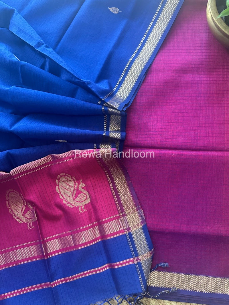 Maheshwari Peacock Buta-Buti Top-Dupatta Set