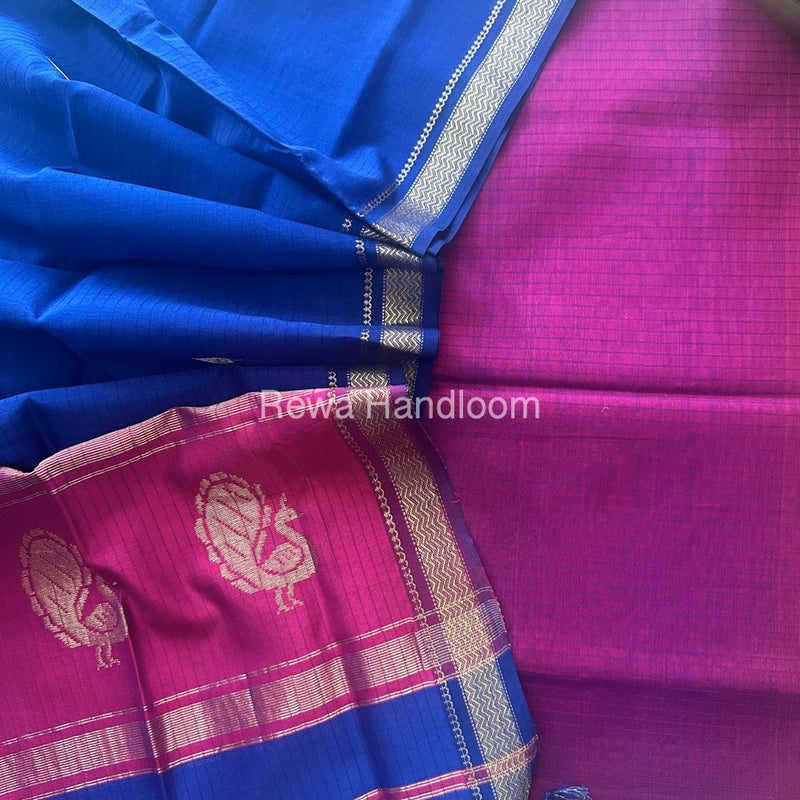 Maheshwari Peacock Buta-Buti Top-Dupatta Set