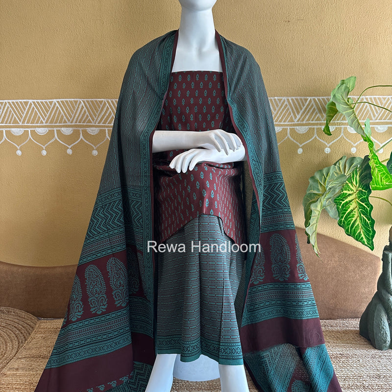 Bagh Print Cotton Suit
