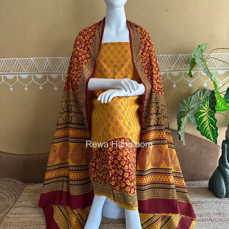 Bagh Print Cotton Suit