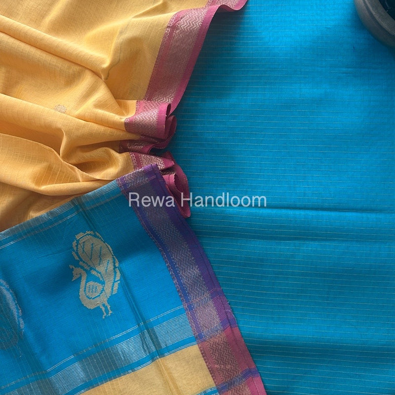 Maheshwari Peacock Buta-Buti Top-Dupatta Set