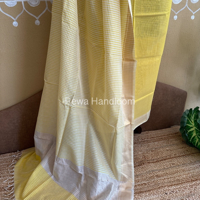 Maheshwari Yellow Checks Dress Material CPT21