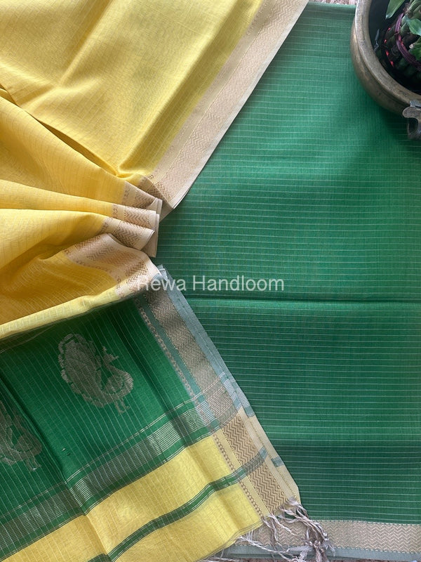 Maheshwari Peacock Buta-Buti Top-Dupatta Set