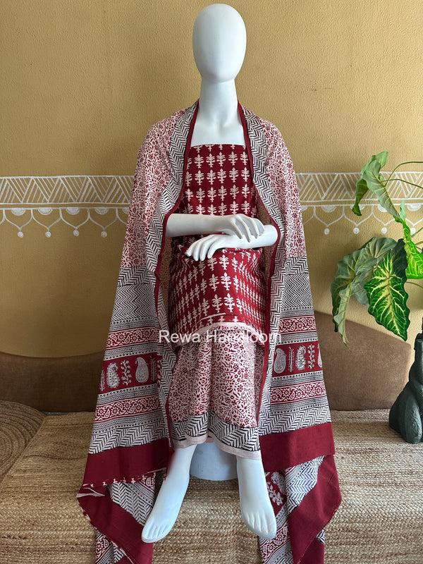 Bagh Print Cotton Suit